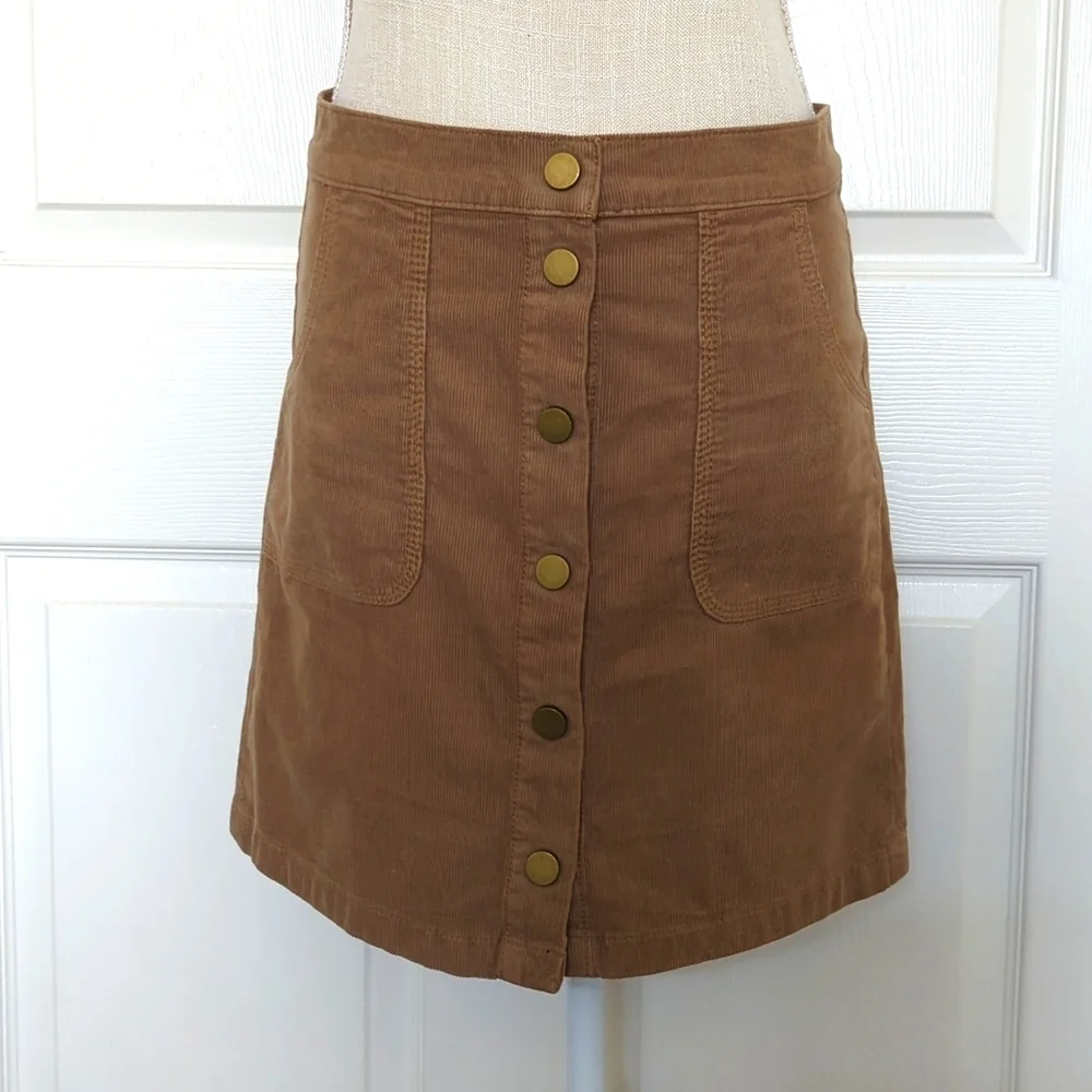 Tory Burch Lucitano Oatmeal Corduroy Skirt